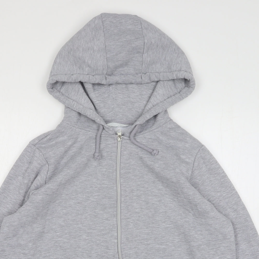 Primark Womens Grey Polyester Full Zip Hoodie Size 14 Zip