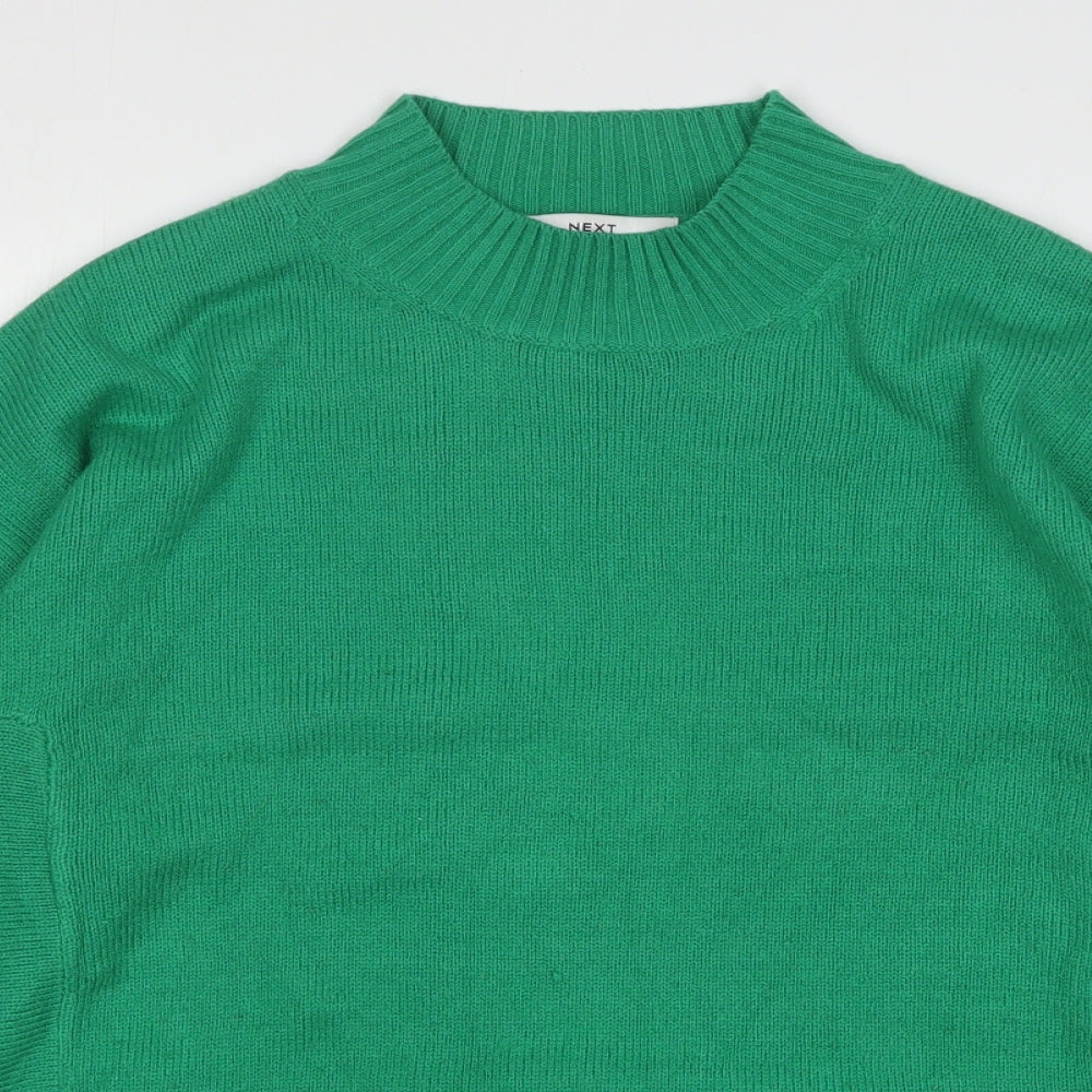 NEXT Womens Green High Neck Acrylic Pullover Jumper Size M