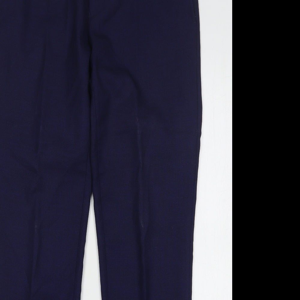 DKNY Womens Blue Wool Trousers Size 32 L32 in Regular Zip