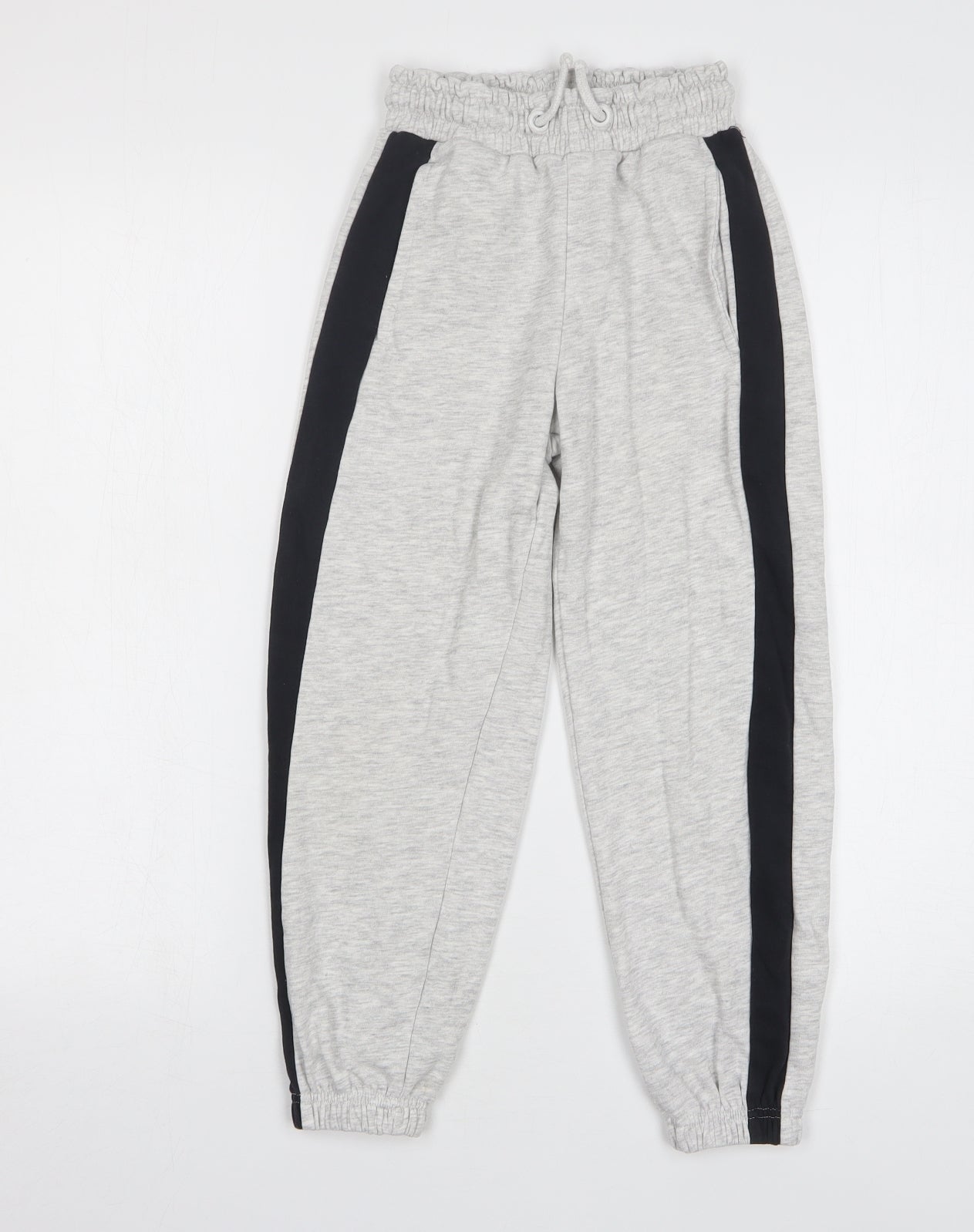 George Boys Grey Cotton Sweatpants Trousers Size 7-8 Years Regular Drawstring