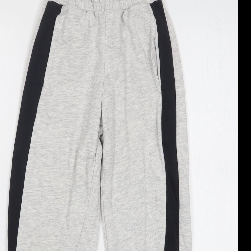 George Boys Grey Cotton Sweatpants Trousers Size 7-8 Years Regular Drawstring