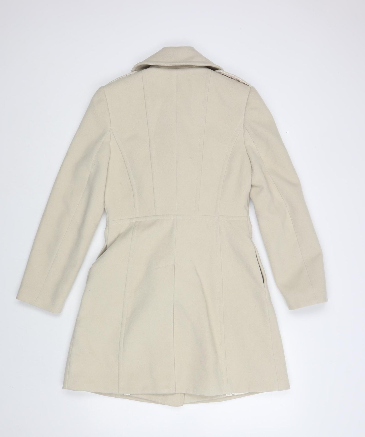 Papaya Womens Beige Trench Coat Coat Size 8 Button