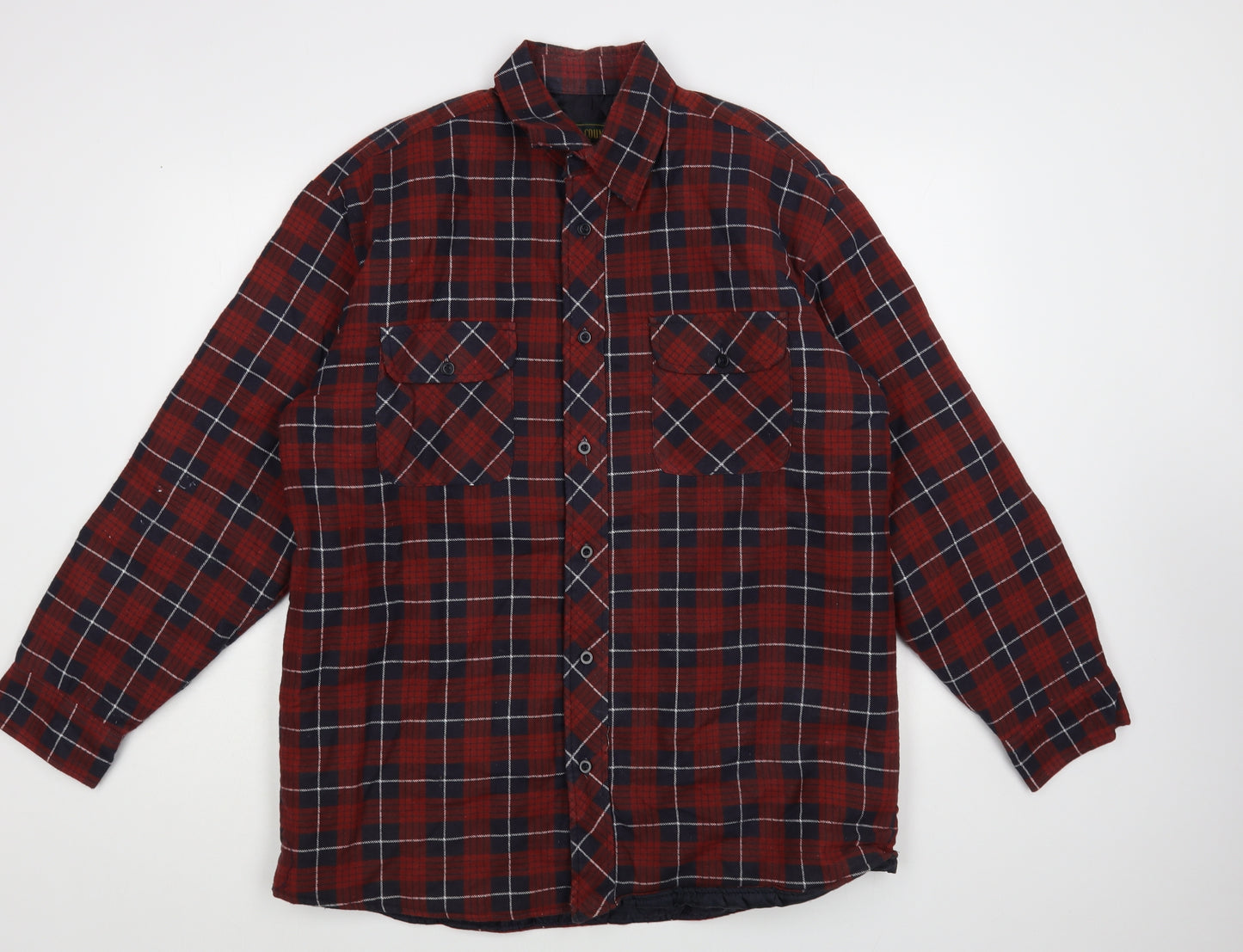 Baum Country Mens Red Plaid Jacket Size M Button