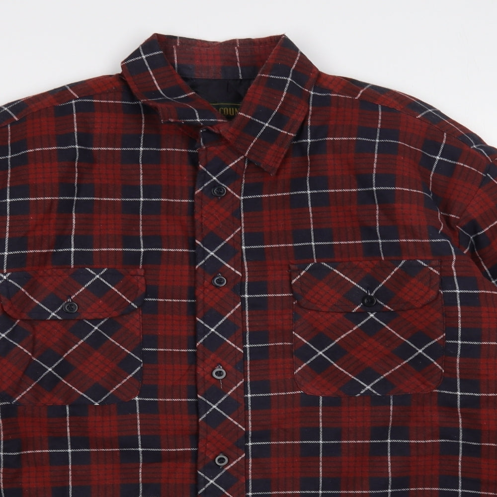 Baum Country Mens Red Plaid Jacket Size M Button