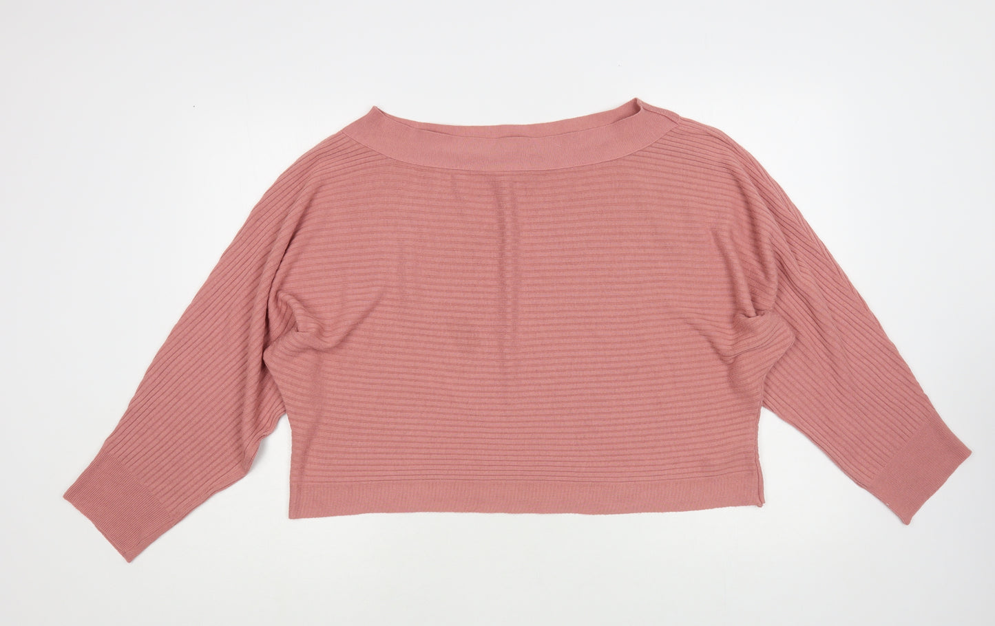 ASOS Womens Pink Boat Neck Acrylic Pullover Jumper Size 14
