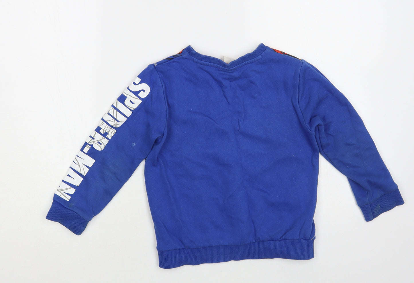 F&F Boys Blue Cotton Pullover Sweatshirt Size 5-6 Years Pullover - Spider-Man
