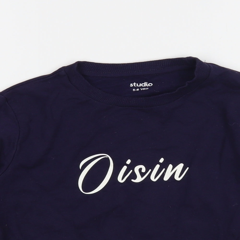 Studio Boys Blue Cotton Pullover Sweatshirt Size 5-6 Years Pullover - Oisin