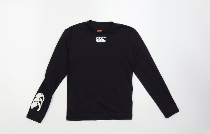 Canterbury Girls Black Polyester Pullover T-Shirt Size 7-8 Years Crew Neck Pullover