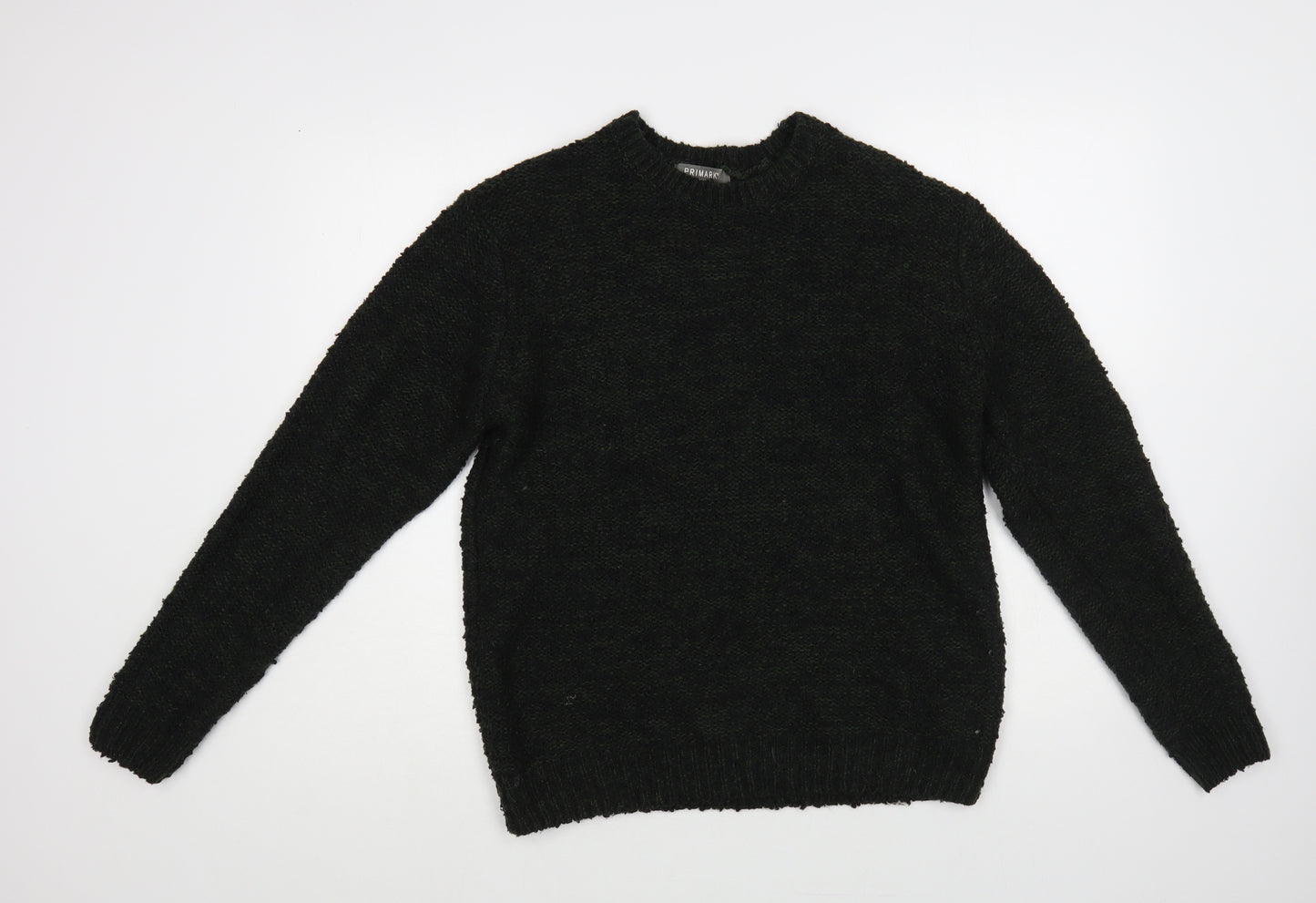 Primark Womens Green Crew Neck Acrylic Pullover Jumper Size S