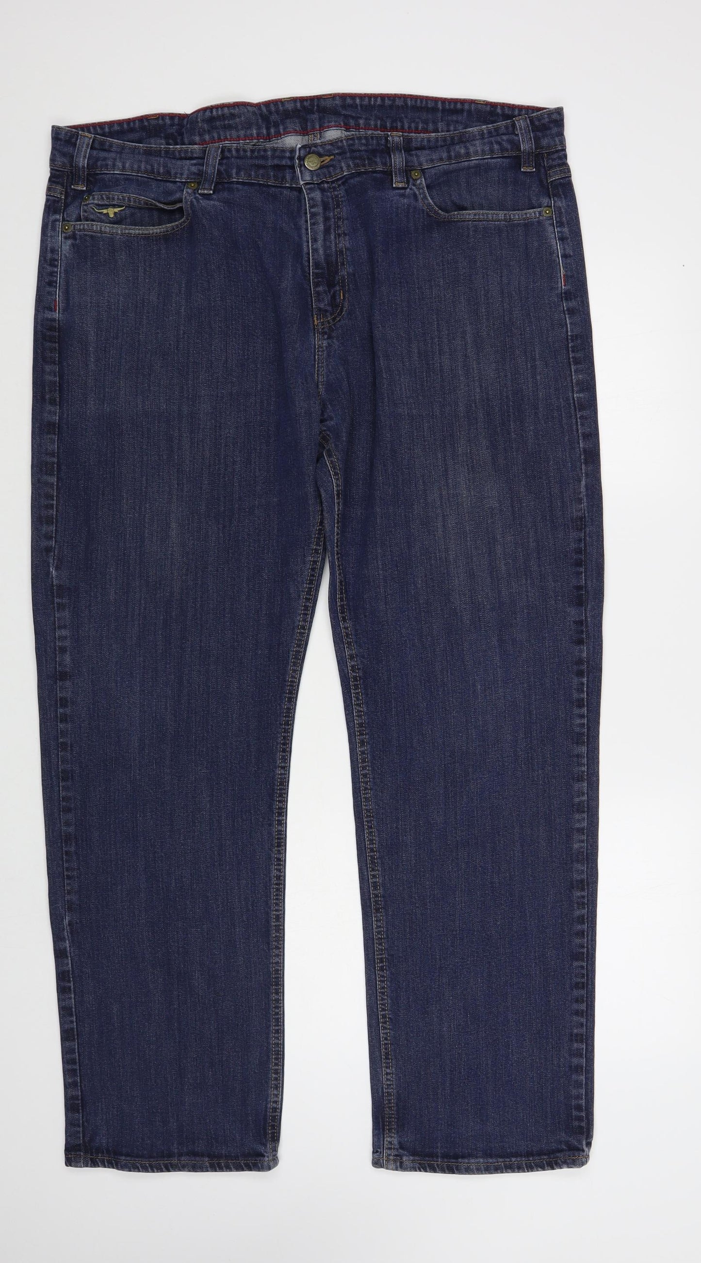 R.M. Williams Mens Blue Cotton Straight Jeans Size 40 in L31 in Regular Button