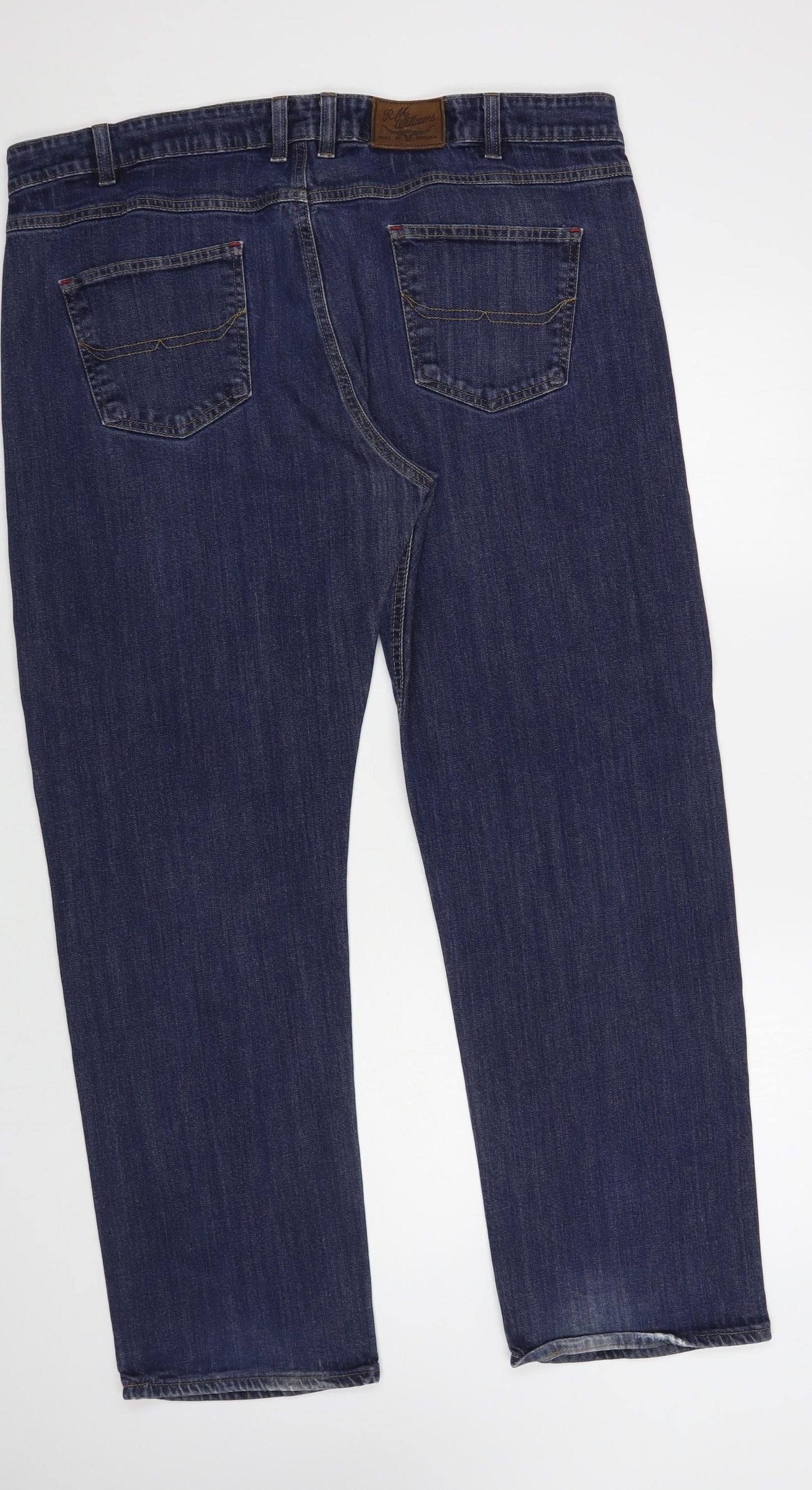 R.M. Williams Mens Blue Cotton Straight Jeans Size 40 in L31 in Regular Button