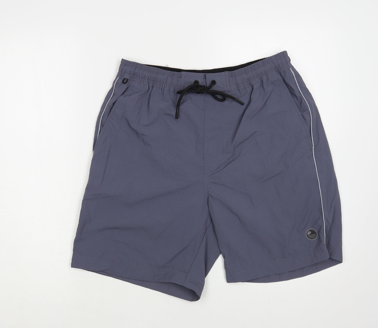 F&F Mens Grey Polyester Bermuda Shorts Size M L8 in Regular Drawstring - Swim Trunks