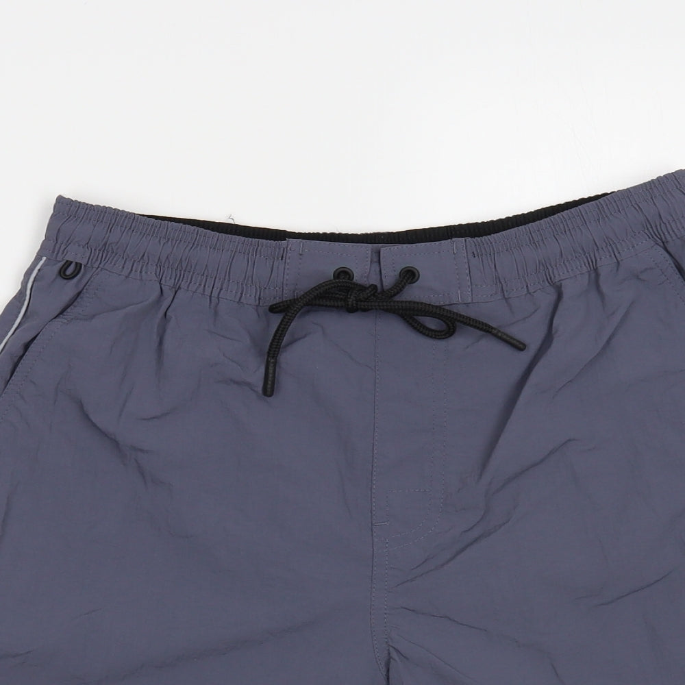 F&F Mens Grey Polyester Bermuda Shorts Size M L8 in Regular Drawstring - Swim Trunks
