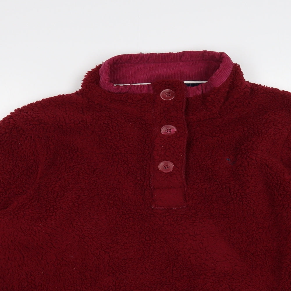 Crew Clothing Womens Red Polyester Pullover Sweatshirt Size 16 Button