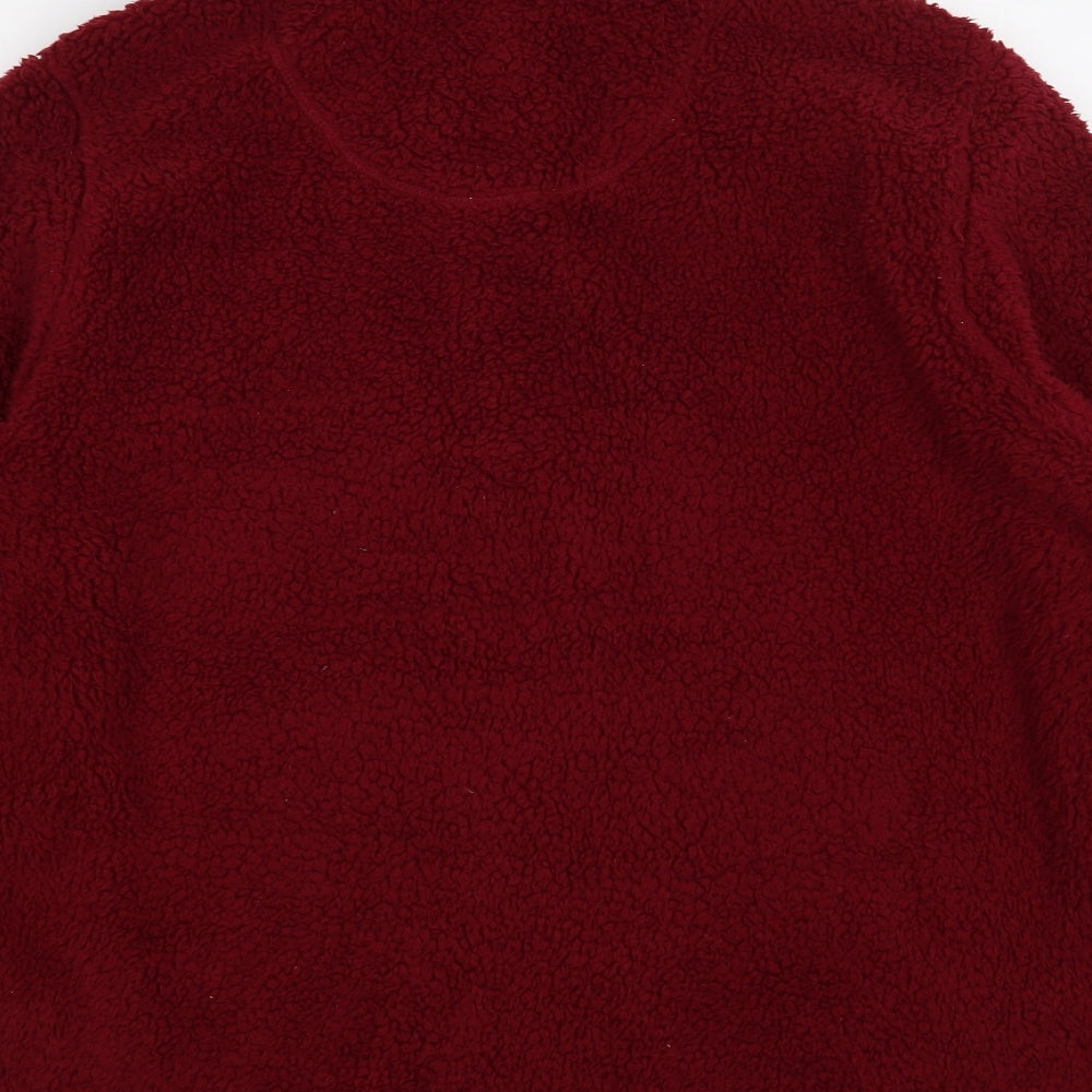 Crew Clothing Womens Red Polyester Pullover Sweatshirt Size 16 Button
