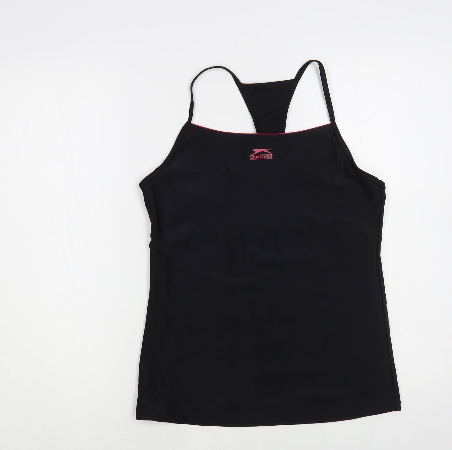 Slazenger Womens Black Polyester Basic Tank Size 16 Square Neck Pullover