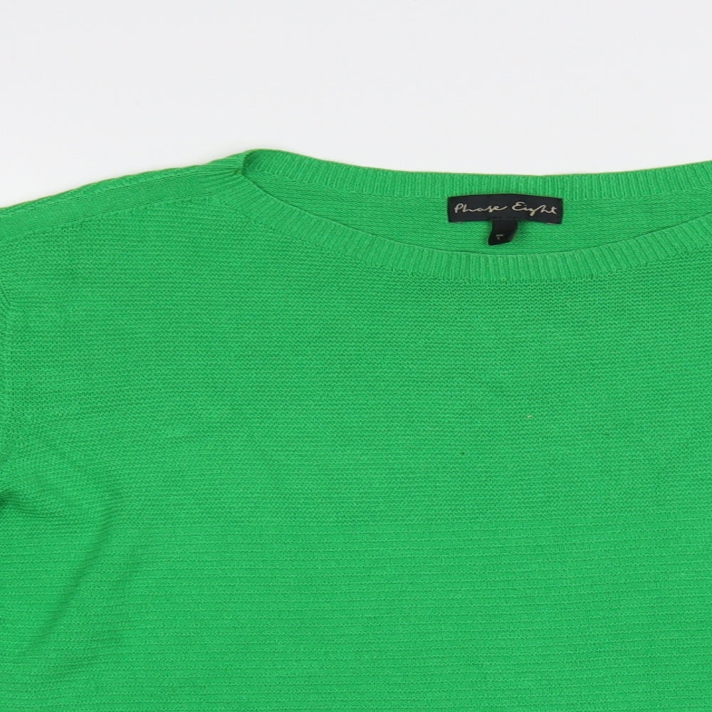 Phase Eight Womens Green Boat Neck Viscose Pullover Jumper Size L