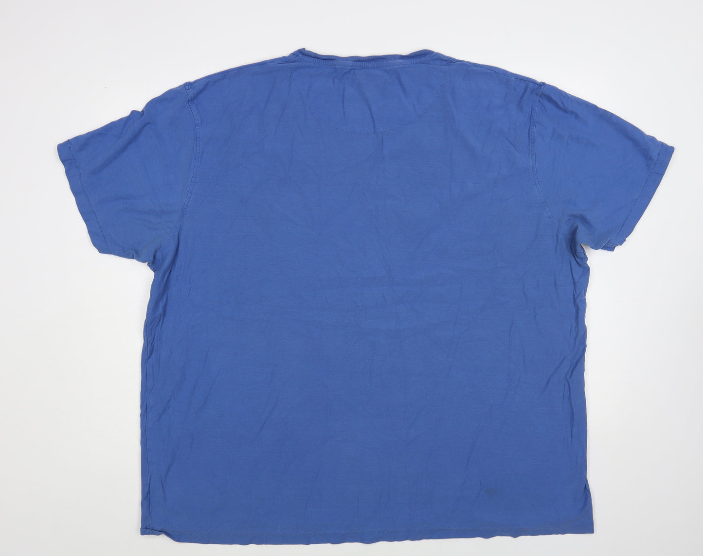 Cherokee Mens Blue Cotton T-Shirt Size 3XL Crew Neck - Palm Trees