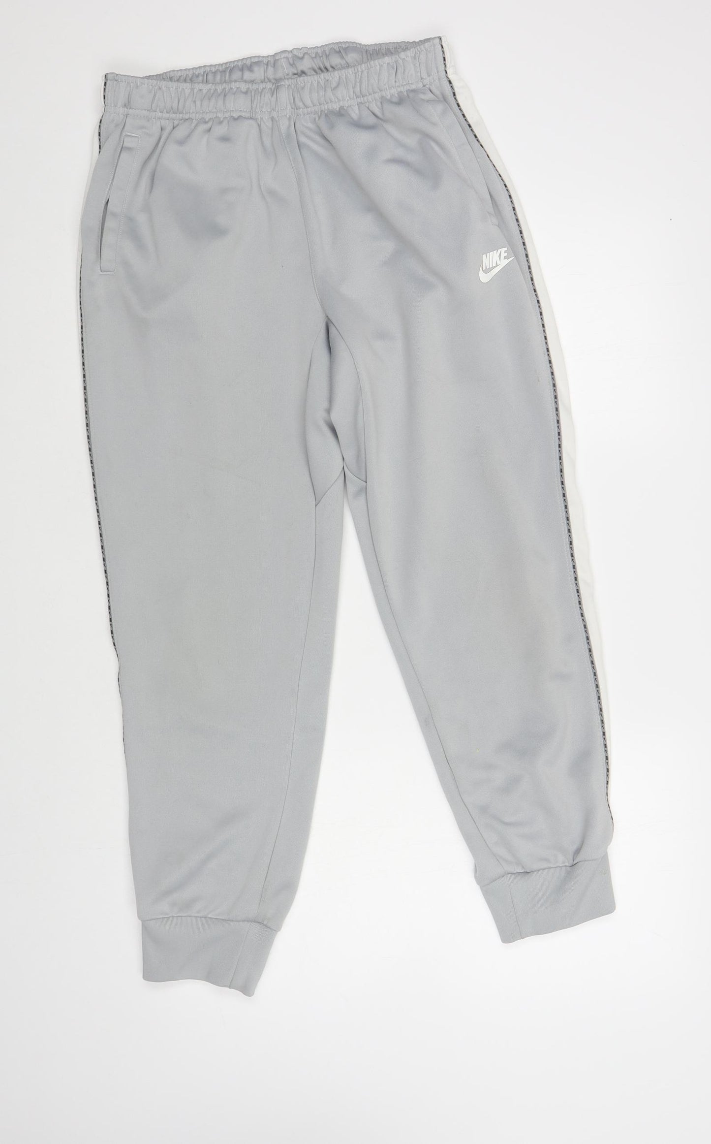 Nike Womens Grey Polyester Jogger Trousers Size M L27 in Regular Drawstring - Sports