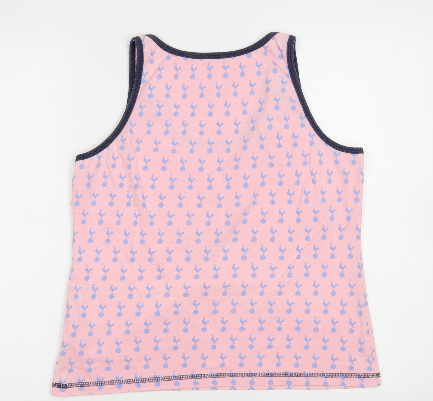 Tottenham Hotspur Womens Pink Geometric Cotton Basic Tank Size 12 Scoop Neck - Spurs