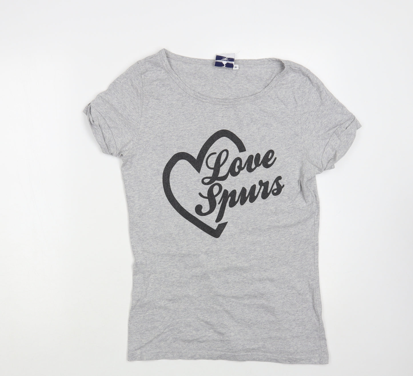 Tottenham Hotspur Womens Grey Cotton Basic Polo Size 10 Boat Neck - Love Spurs