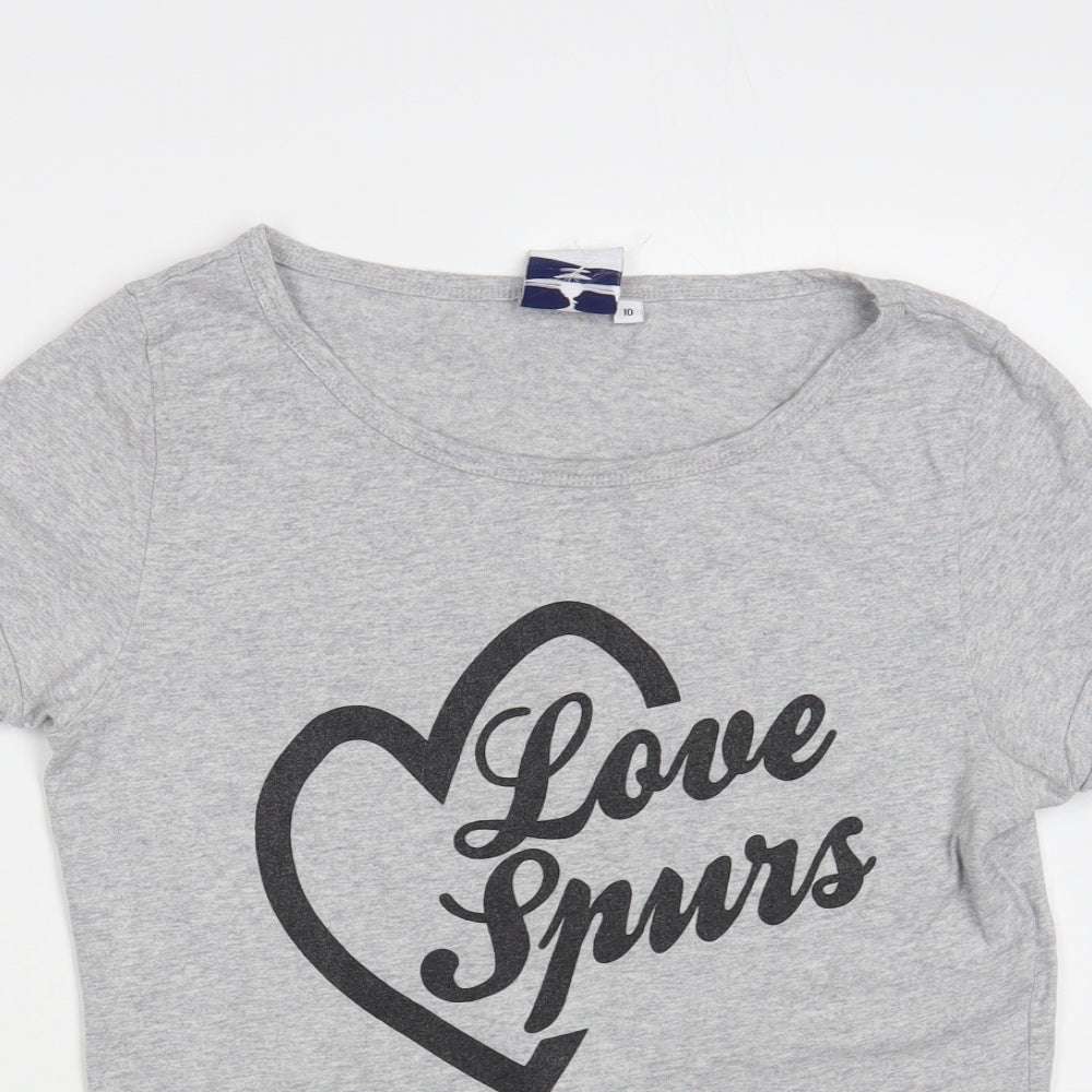 Tottenham Hotspur Womens Grey Cotton Basic Polo Size 10 Boat Neck - Love Spurs