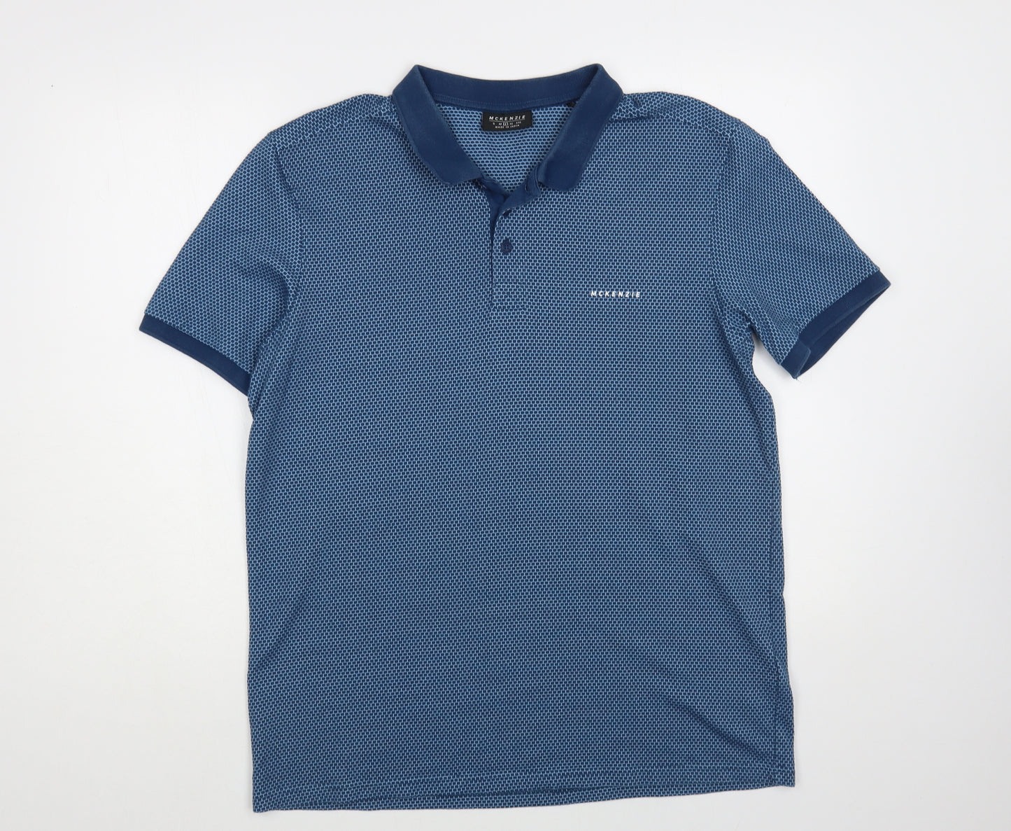 McKenzie Womens Blue Cotton Basic Polo Size L Collared - Sports