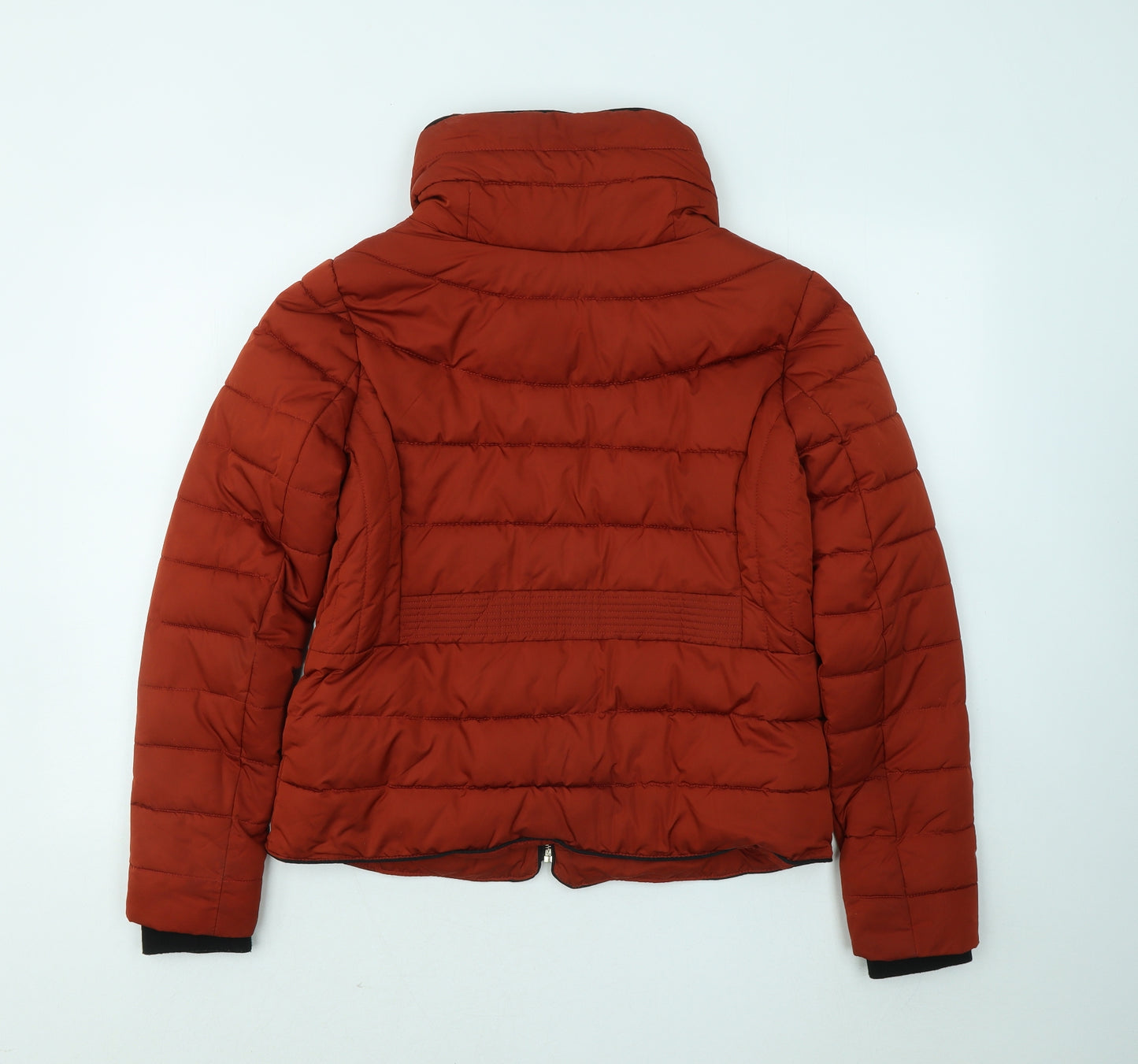 Primark Womens Orange Puffer Jacket Coat Size 10 Zip