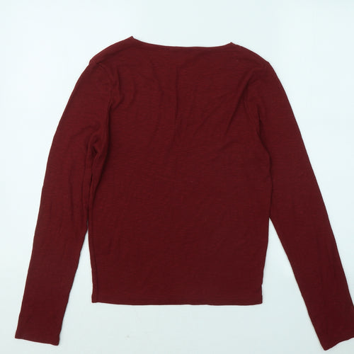 Primark Womens Red V-Neck Polyimide Pullover Jumper Size 10