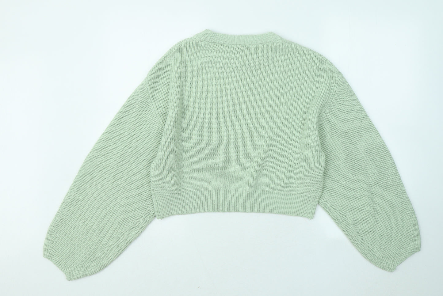 Divided by H&M Womens Green Round Neck Polyester Pullover Jumper Size S