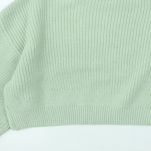 Divided by H&M Womens Green Round Neck Polyester Pullover Jumper Size S