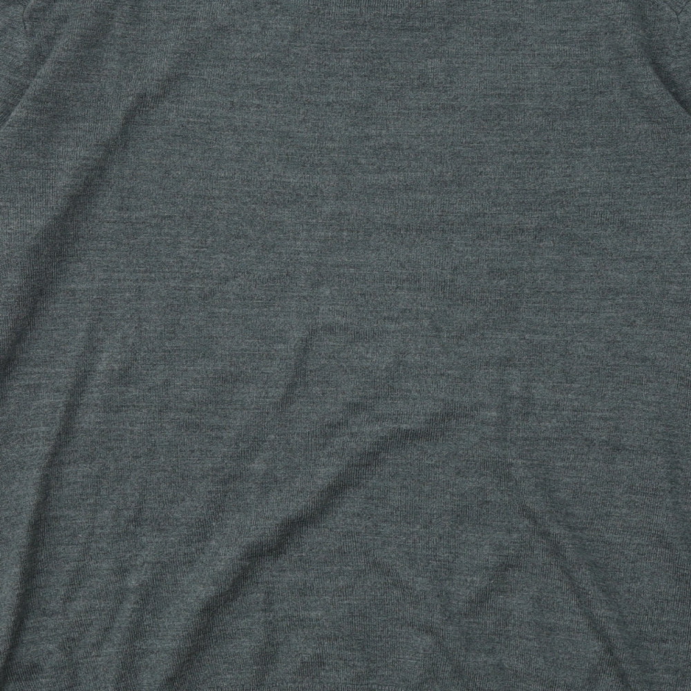 H&M Mens Grey Round Neck Acrylic Pullover Jumper Size XL
