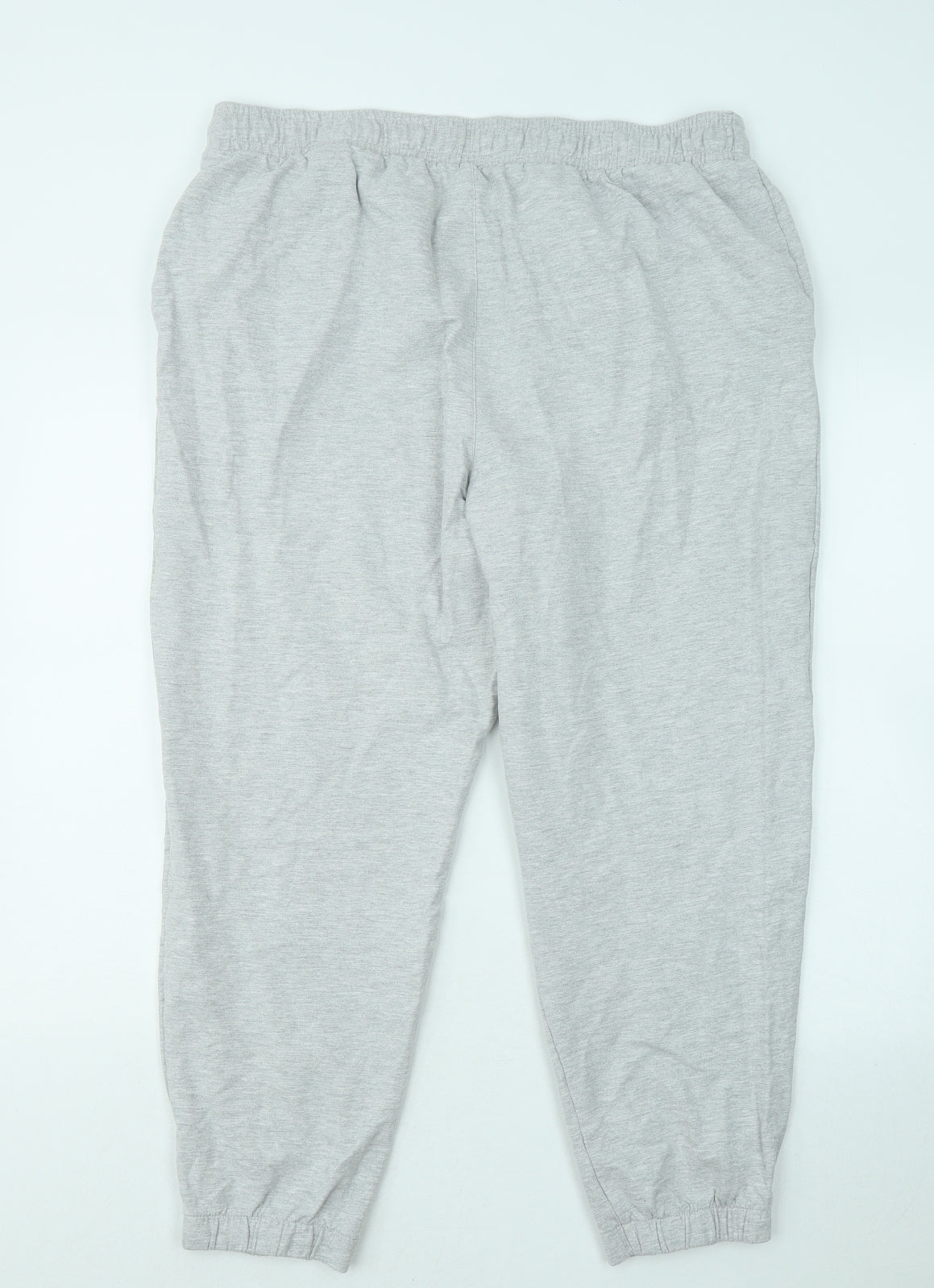 Marks and Spencer Womens Grey Cotton Jogger Trousers Size 20 L24 in Regular Drawstring