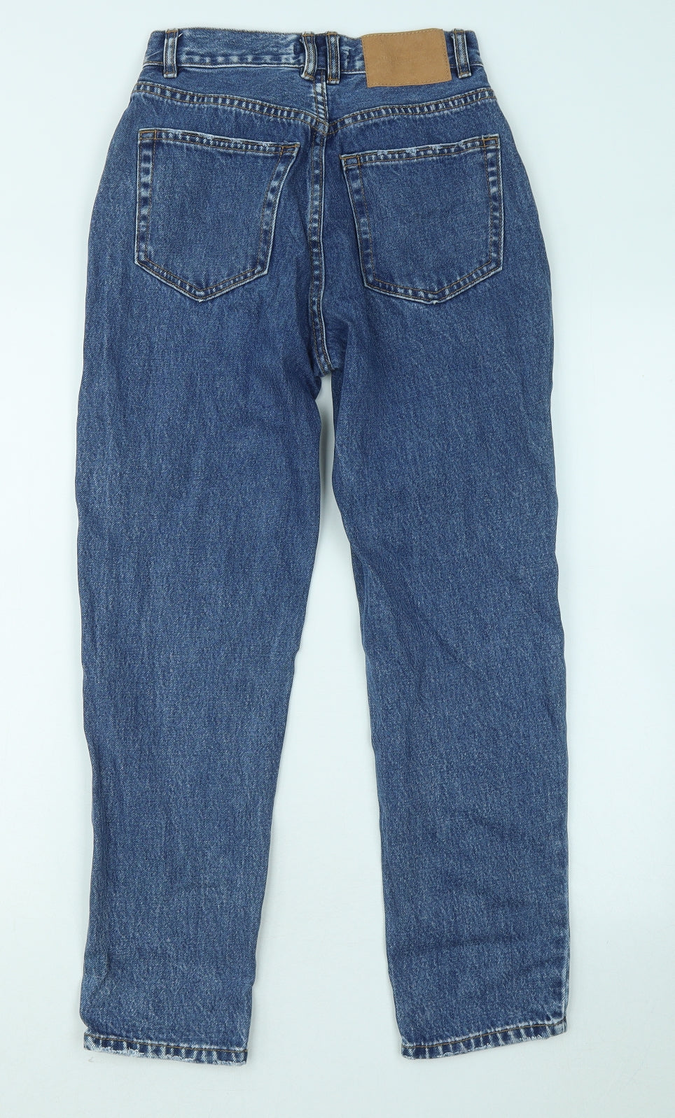 Pull&Bear Womens Blue Cotton Straight Jeans Size 6 L24 in Regular Button