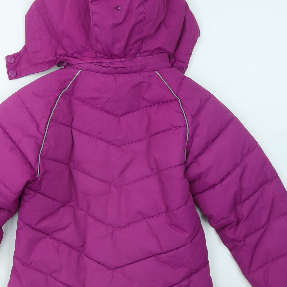 Trespass Girls Purple Puffer Jacket Coat Size 7-8 Years Zip