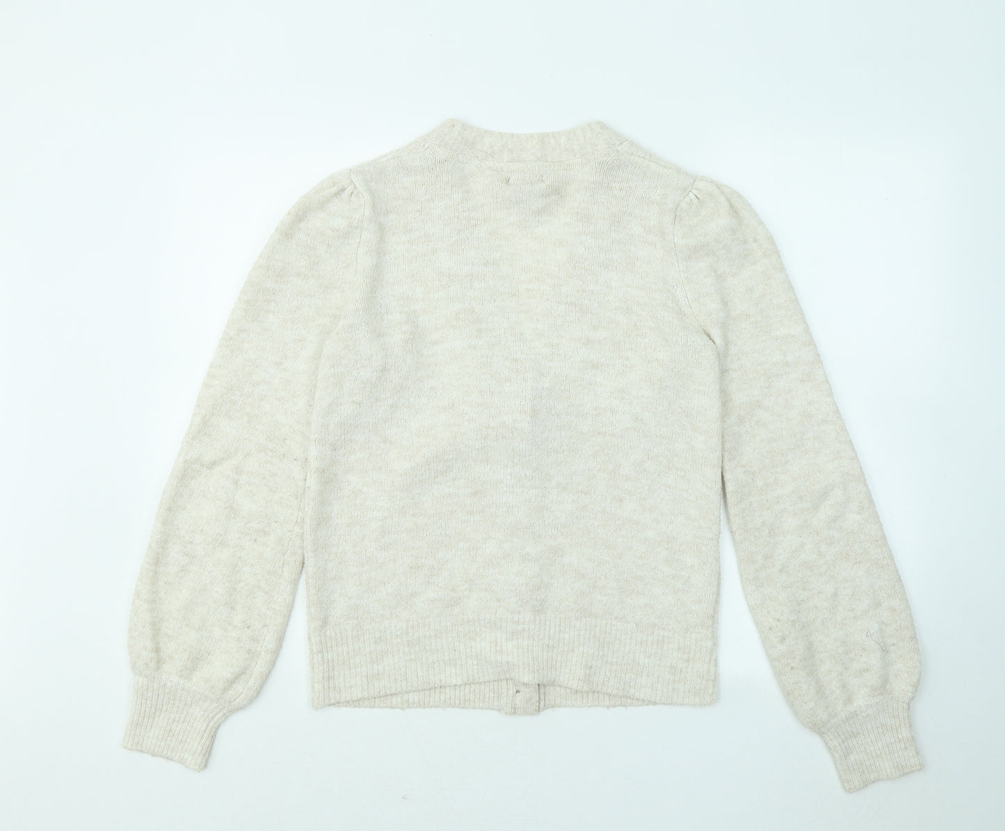 Papaya Womens Beige V-Neck Acrylic Cardigan Jumper Size M