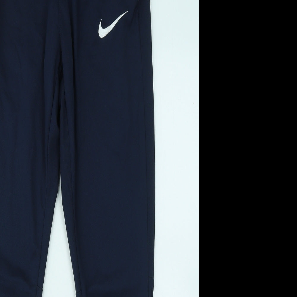 Nike Mens Blue Polyester Jogger Trousers Size S L27 in Regular Drawstring