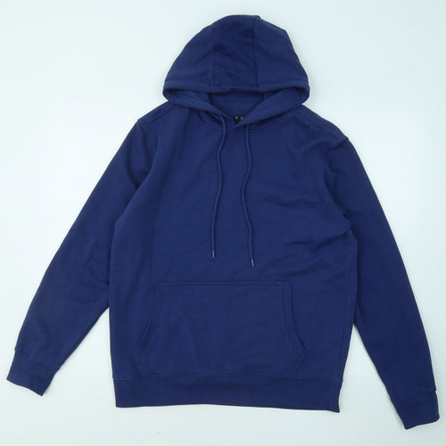 Dunnes Stores Mens Blue Cotton Pullover Hoodie Size M