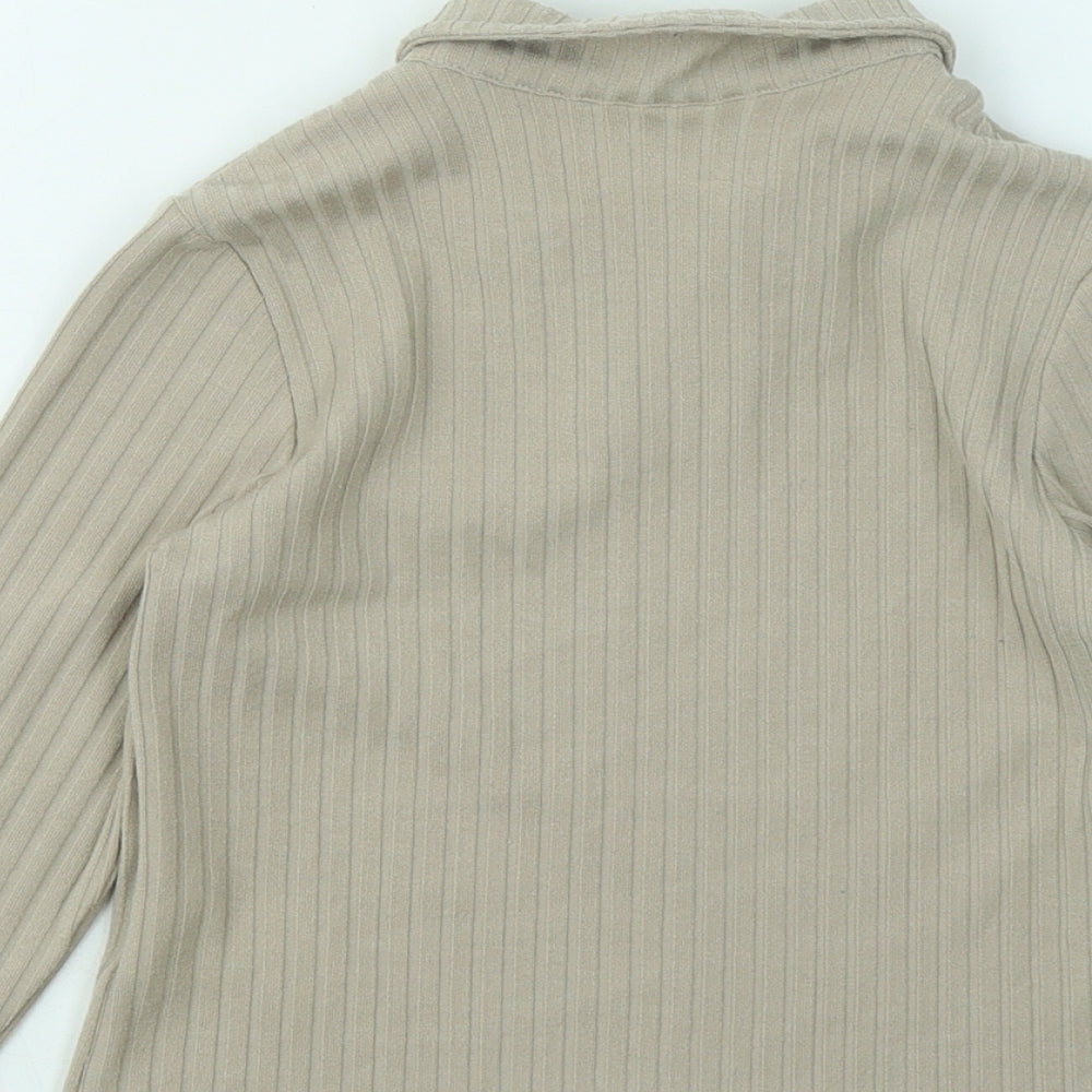 SheIn Girls Brown Polyester Basic Polo Size 4 Years Collared - Ribbed