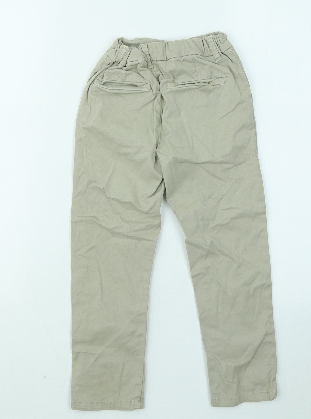 NEXT Boys Beige Cotton Chino Trousers Size 4-5 Years Regular Button