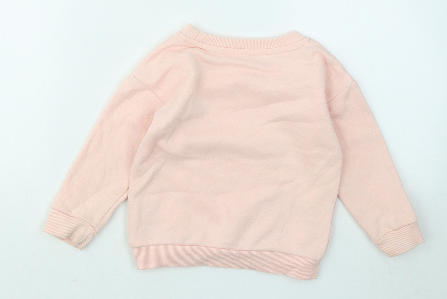Primark Girls Pink Cotton Pullover Jumper Size 18-24 Months - Share Some Love