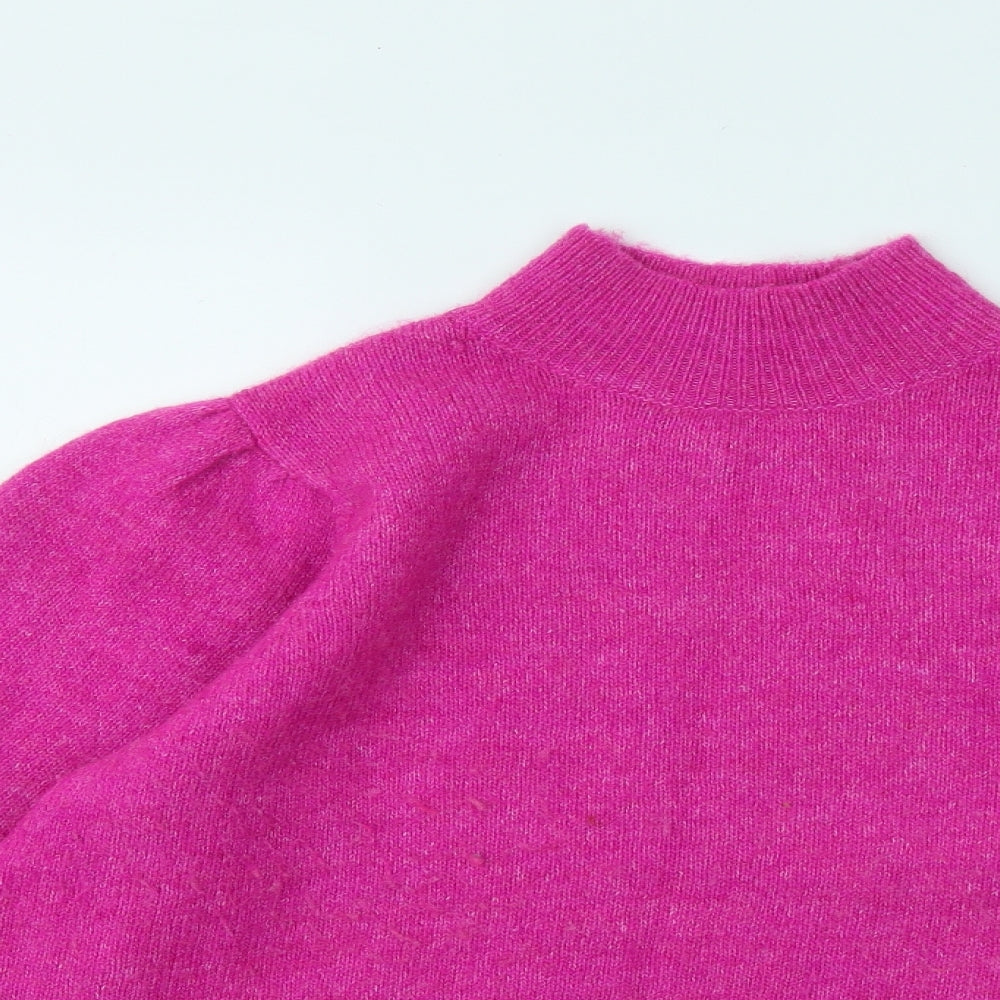 George Womens Purple Mock Neck Polyester Pullover Jumper Size 12