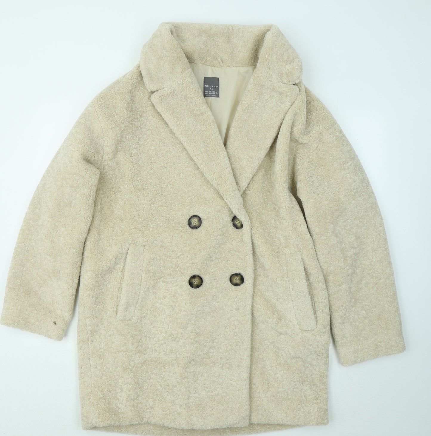 Primark Womens Beige Jacket Coatigan Size 14 Button