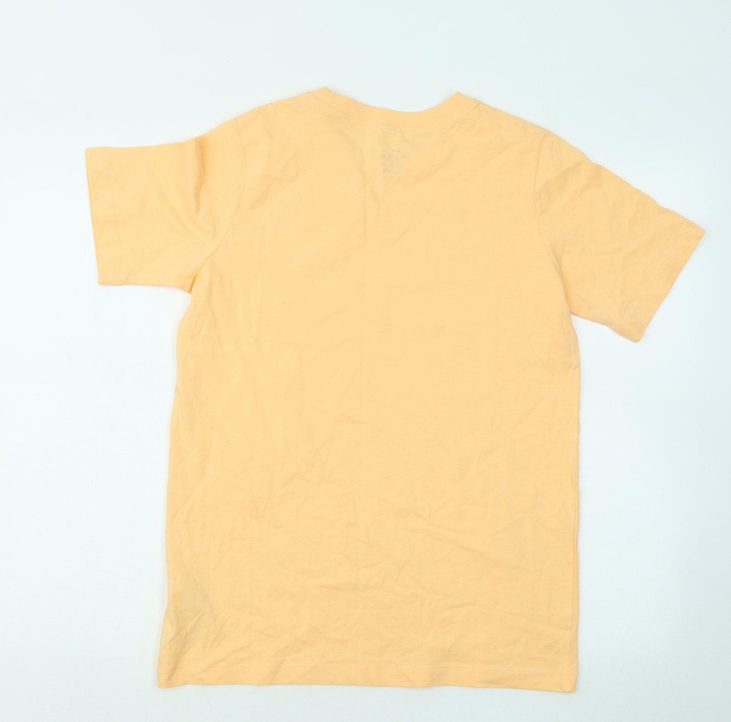 Nike Boys Orange Cotton Basic T-Shirt Size XL Round Neck - Sports
