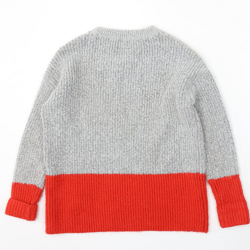 Primark Womens Grey Round Neck Acrylic Pullover Jumper Size M