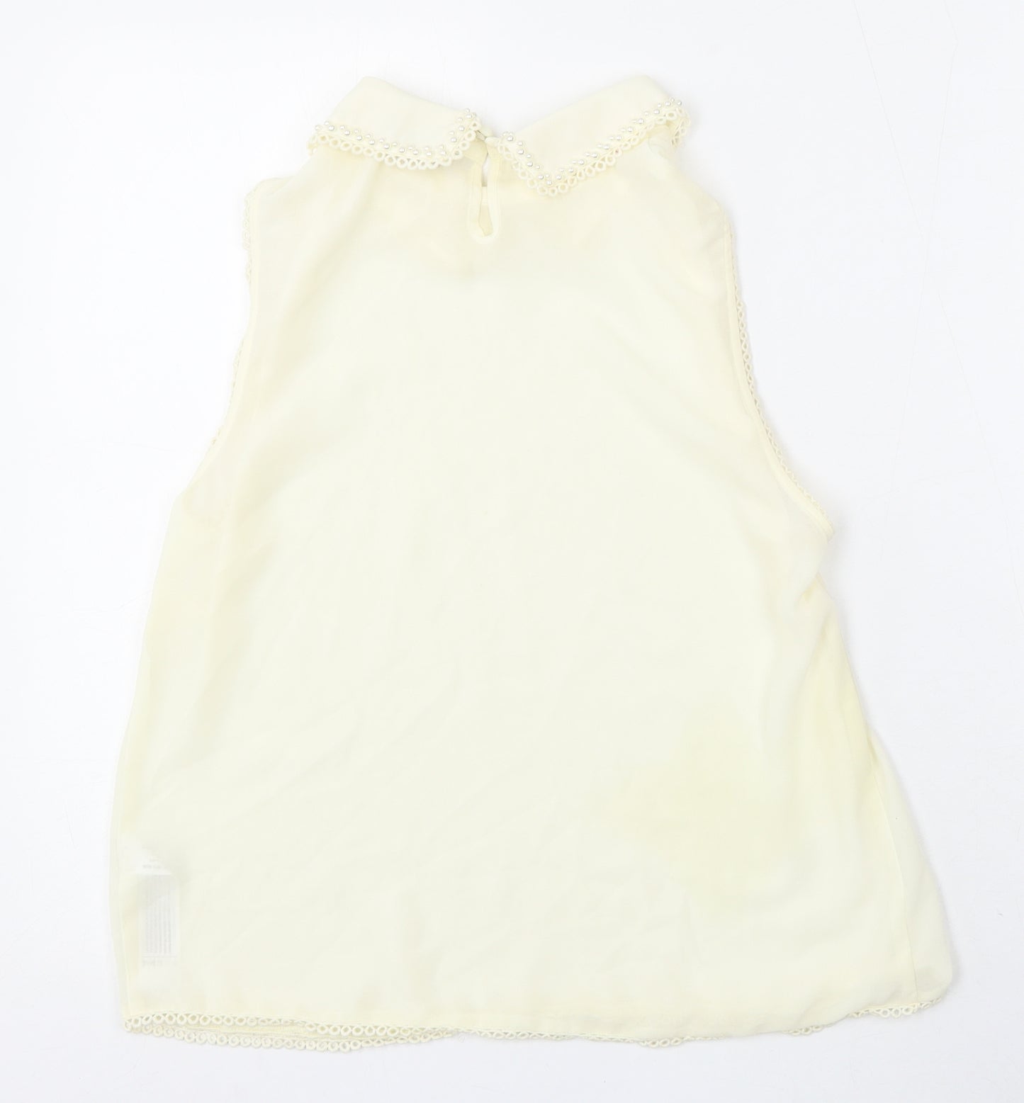 Darling Womens Ivory Viscose Basic Blouse Size M Round Neck