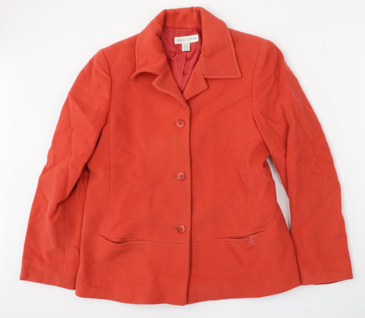 Casual Corner Womens Red Jacket Size 10 Button