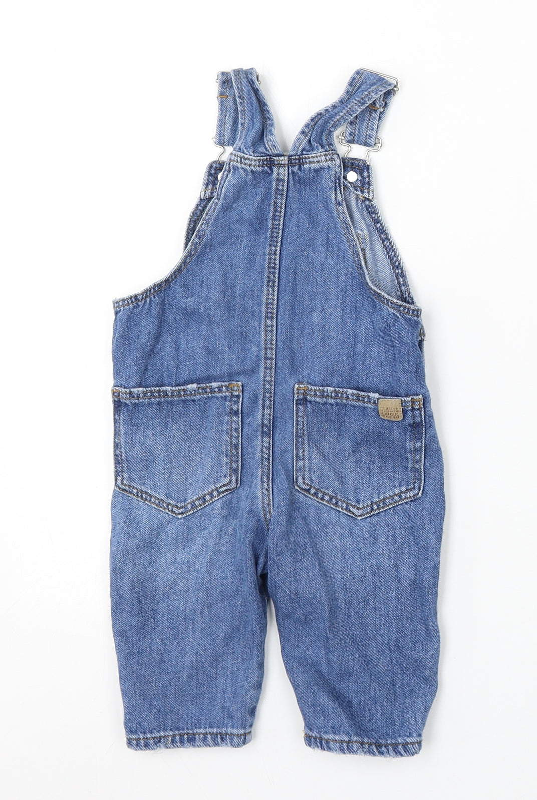 Zara Girls Blue Polyester Dungaree Outfit/Set Size 6-9 Months