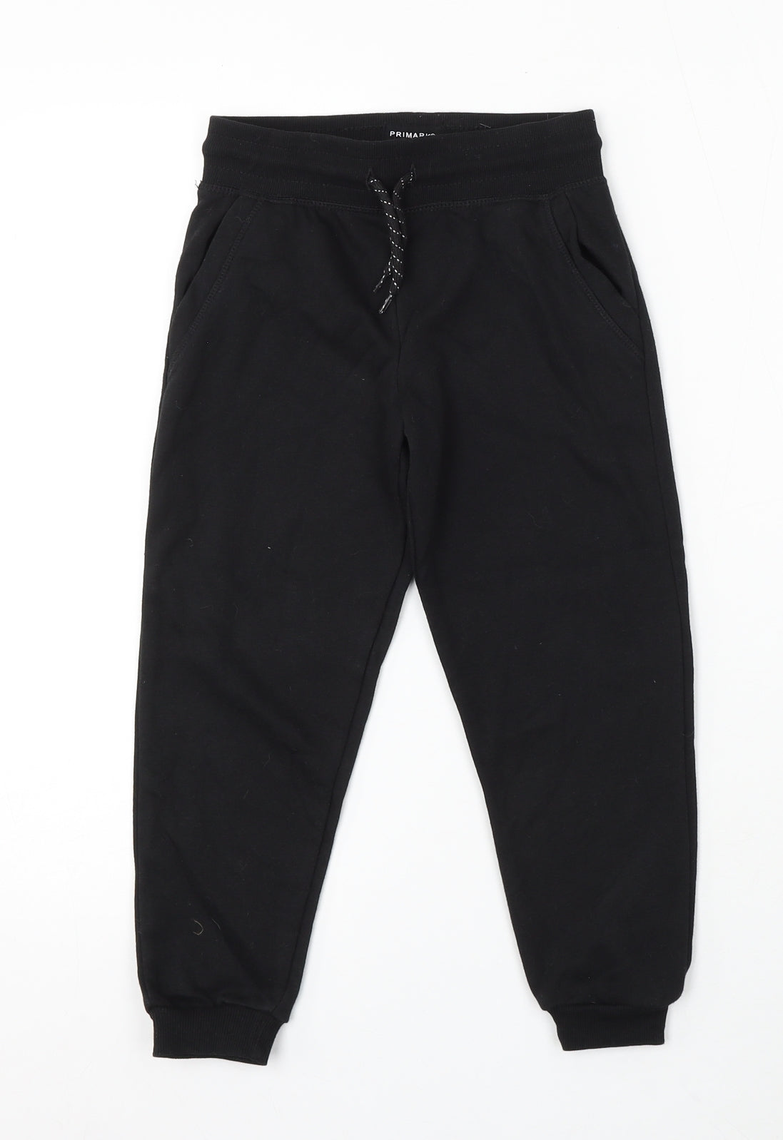 Primark Boys Black Cotton Jogger Trousers Size 5-6 Years Regular