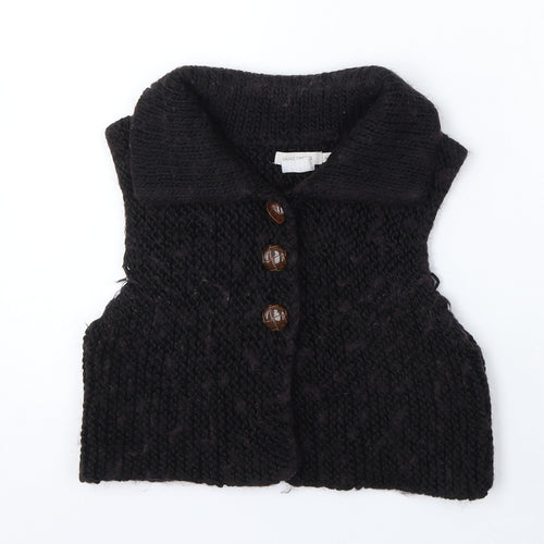 Saint Tropez Clothing Womens Brown Collared Polyester Vest Jumper Size XS